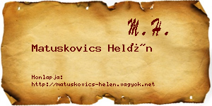 Matuskovics Helén névjegykártya